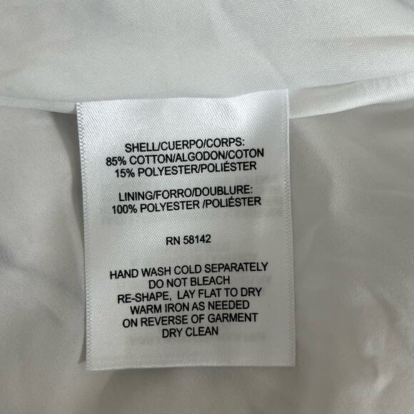 Donna Morgan Embroidered White Flutter-Sleeve Two-Tier V-Neck Mini Dress 10 NWOT - Picture 12 of 13